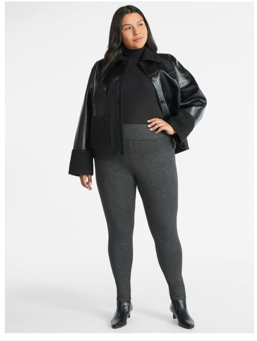 Terra & Sky Women's Plus High Waist Ankle Length Leggings, 27" Inseam